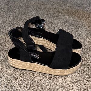EUC Fashion‎ Nova WOMENS 8.5 Black Espadrille Sandals shoes cute